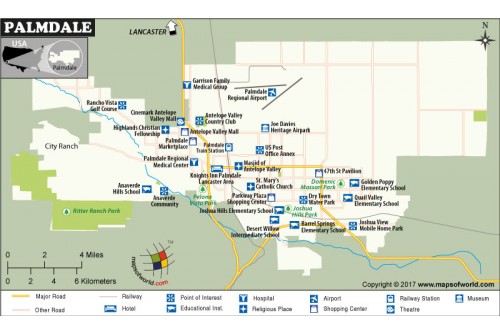 Palmdale City Map,  California
