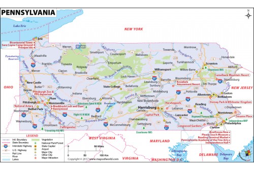 Reference Map of Pennsylvania