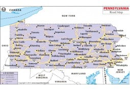 Pennsylvania Road Map - Digital File
