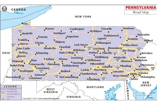 Buy Pennsylvania Road Map