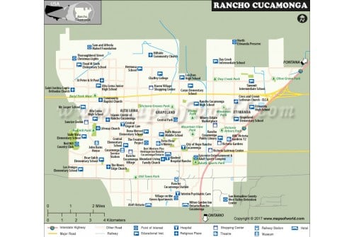 Rancho Cucamonga City Map, California