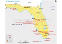 Florida Beach Resorts Map - Digital File