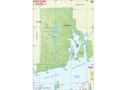 Physical Map of Rhode Island - Digital File