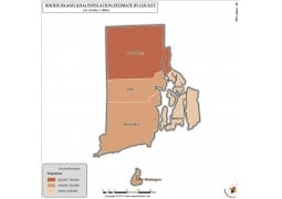 Rhode Island Population Estimate By County 2016 Map - Digital File