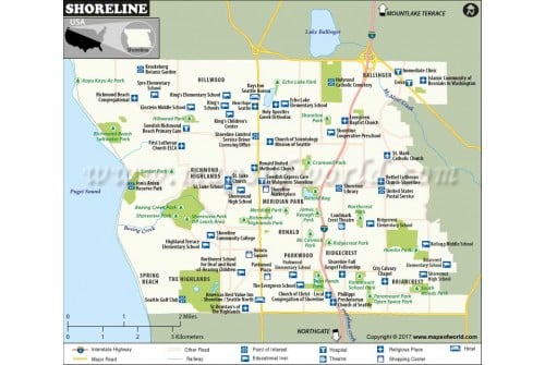 Shoreline Map, Washington