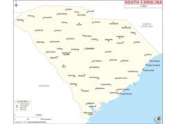 South Carolina Cities Map - Digital File