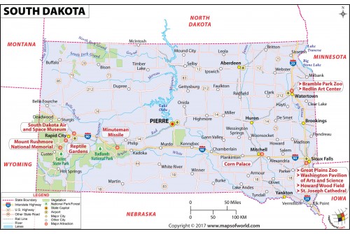 Reference Map of South Dakota
