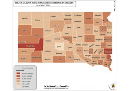 South Dakota Population Estimate By County 2016 Map - Digital File