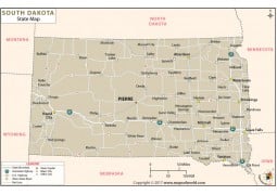 South Dakota State Map  - Digital File