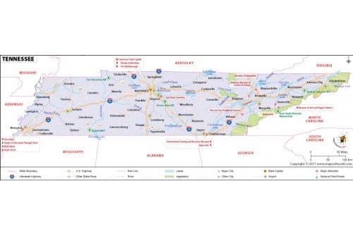 Reference Map of Tennessee