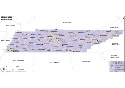 Tennessee Road Map  - Digital File