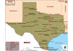 Texas Airports Map - Digital File