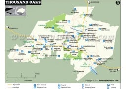 Thousand Oaks Map, California - Digital File