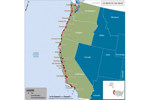 US Route 101 Map