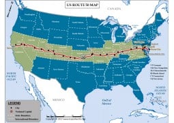 US Route 50 Map - Digital File