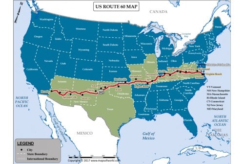 US Route 60 Map
