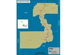 US Route 91 Map - Digital File