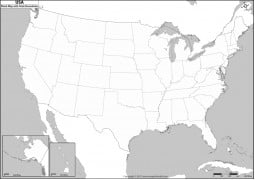 Blank US Map with State Boundaries - Digital File
