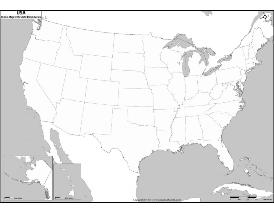 Buy Blank Us Map With State Boundaries