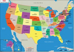 US States and Capitals Map