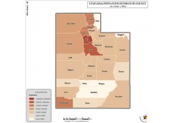 Utah Population Estimate By County 2016 Map - Digital File