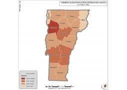 Vermont Population Estimate By County 2016 Map - Digital File