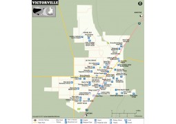 Victorville City Map, California - Digital File