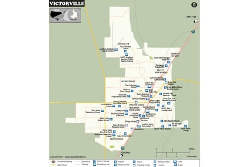 Victorville City Map, California