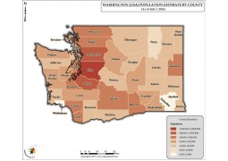 Washington Population Estimate By County 2016 Map - Digital File