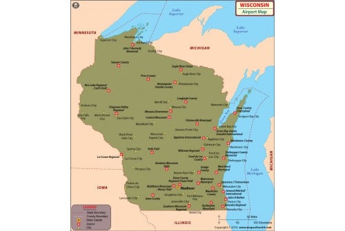 Wisconsin Airports Map