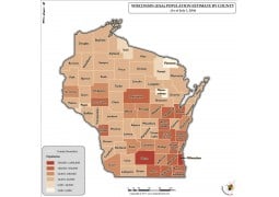 Wisconsin Population Estimate By County 2016 Map - Digital File
