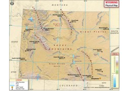 Physical Map of Wyoming - Digital File