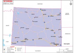 Wyoming Road Map  - Digital File