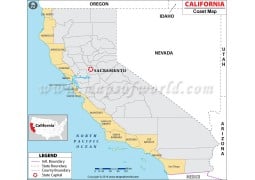 Map of California Coast - Digital File