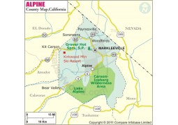 Alpine County Map, California - Digital File