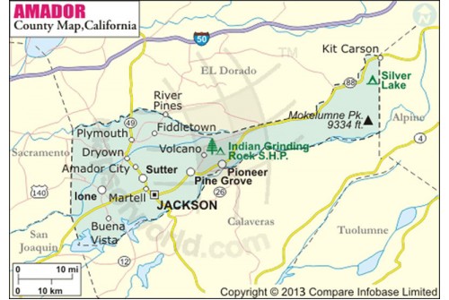 Amador County Map, California