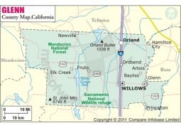 Glenn County Map, California - Digital File