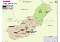 Madera County Map, California - Digital File