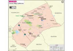 Merced County Map, California - Digital File