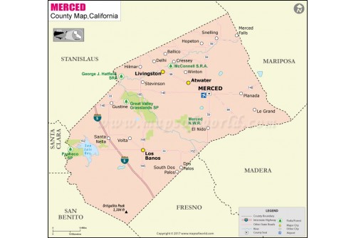 Merced County Map, California