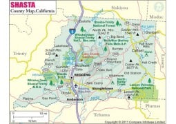 Shasta County Map, California - Digital File