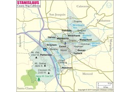 Stanislaus County Map, California - Digital File