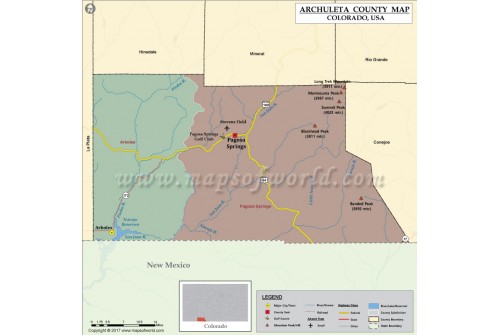 Archuleta County Map, Colorado