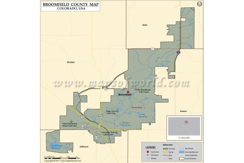 Broomfield County Map, Colorado