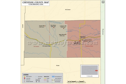 Cheyenne County Map, Colorado