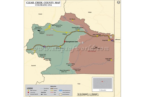 Clear Creek County Map, Colorado