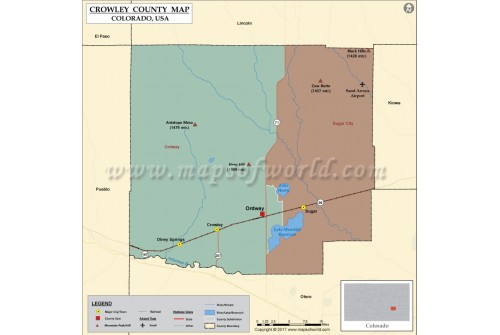 Crowley County Map, Colorado