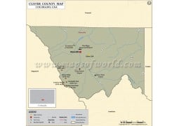 Custer County Map, Colorado - Digital File