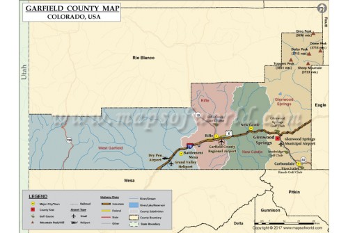 Garfield County Map, Colorado