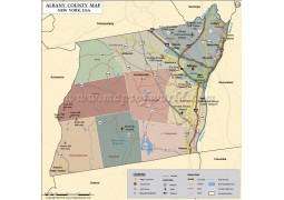 Albany County Map, New York - Digital File